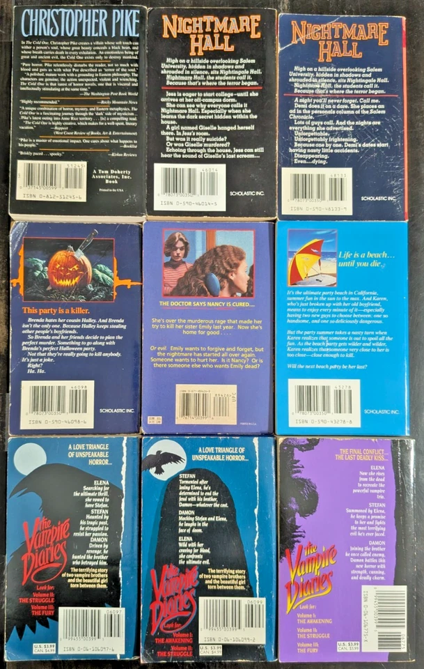 Vintage 90's YA Horror 9 Lot R.L. Stine Hoh Pike L.J. Smith Vampire Paperback - Image 3 of 4