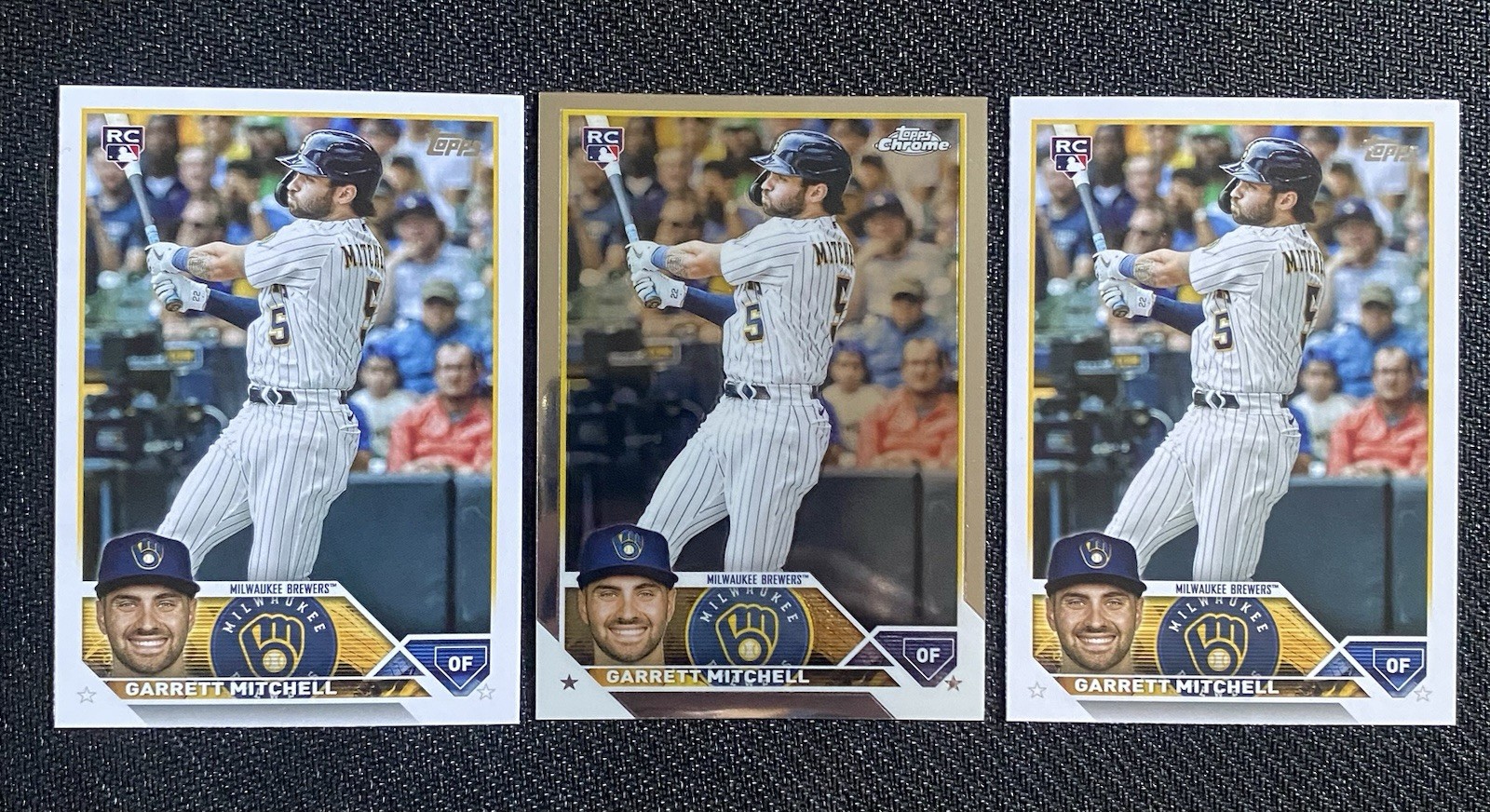 Garrett Mitchell RC Lot Of 3 - 2023 Topps Series 2/Chrome - Milwaukee Brewers