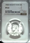 1964 NGC Proof 63 Accented Hair Kennedy Silver Half Dollar ☆☆ Blast White ☆☆ 008