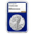 2024-W Proof $1 American Silver Eagle NGC PF70UC Brown Label Blue Core
