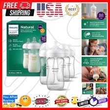 Natural Glass Baby Bottles with Natural Response Nipples Medium Flow, Flow 3,...