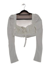 House Of CB London Women's Top XS White Cotton with Nylon, Elastane Cropped