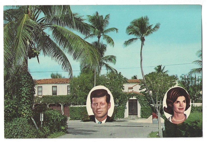 Vintage THE KENNEDY RESIDENCE AT PALM BEACH FLORIDA 6"x9" Jumbo Postcard