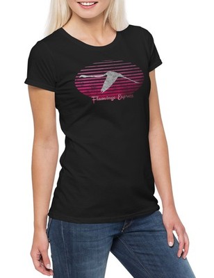 Flamingo Express Damen T-Shirt Herz Heart Flamingo Herz Love Liebe Unicorn Vogel