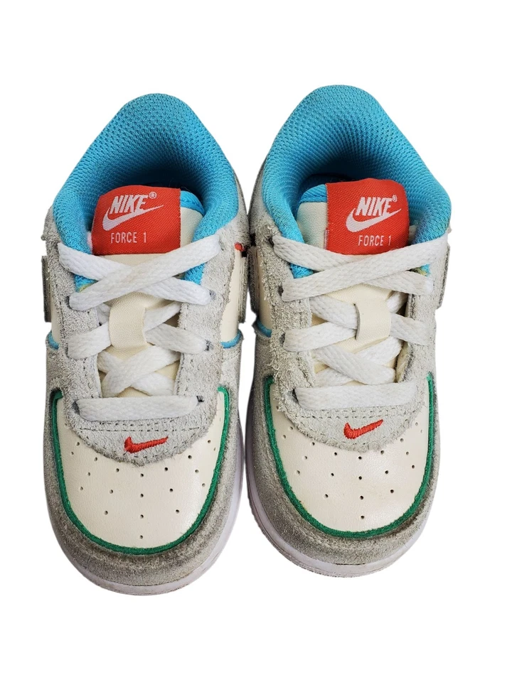 Nike Air Force 1 LV8 Niño Pequeño Talla 7C Marfil Pálido Blanco Picante Rojo FQ8352-110 AF1 Foto 2 de 4