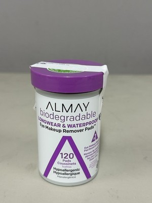 Almay Biodegradable Makeup Remover Pads, Longwear & 120 Count (Pack of 1) 