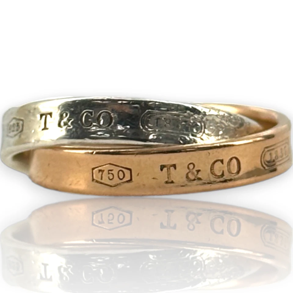 Anillo Rubedo Círculo Entrelazado Tiffany & Co 18kt 750 Plata de Ley 925 1837 Foto 2 de 4