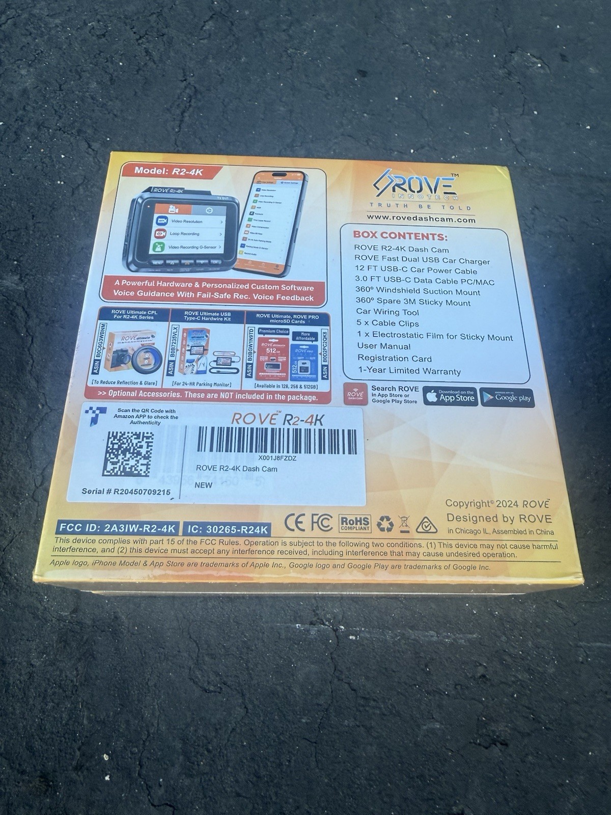 Rove R2-4K Dash Cam for Cars Ultra HD 2160P Dash Camera Built-In Wi-Fi  6 & GPS