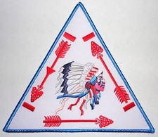 Order of the Arrow WHITE Background Vigil Triangle 6" OA Jacket Patch - BSA