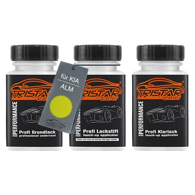 Autolack Lackstift Set für KIA ALM Lime Grundlack Basislack Klarlack je 50ml