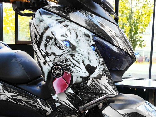 XMAX 125 250 300 400 motorcycle stickers decals Tiger White graphics set - Bild 4 von 21
