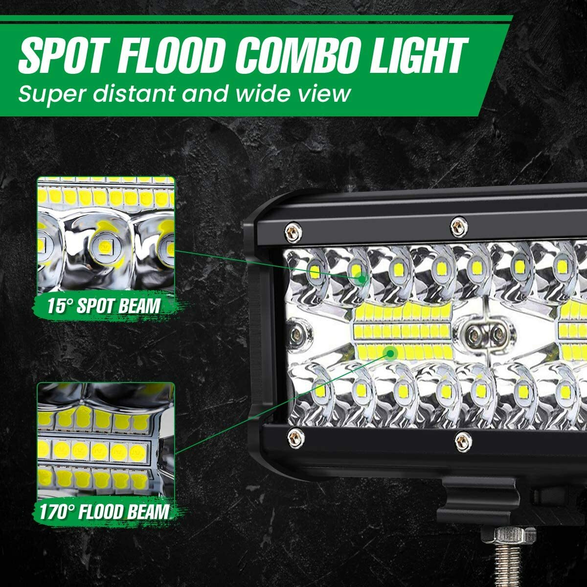 Car And Truck Fog & Driving Lights For Toyota 7 Inch 800W LED Light Bar - Spot & Flood Combo, 270000LM, 12V/24V, For Trucks, UTVs, Off-Road (3 Year Warranty) Fog Lights - Foto 11