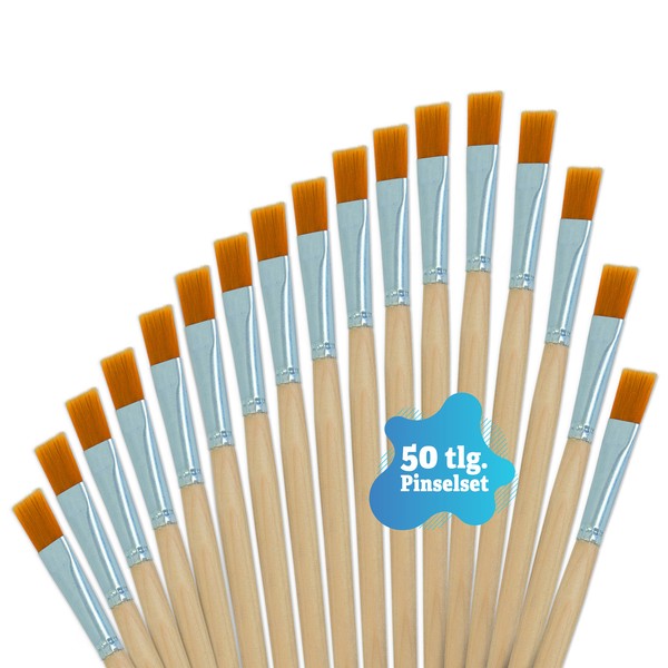 Pinselset 50 Stk. KüNstlerpinsel Malpinsel Malen FüR Kinder & Erwachsene-image