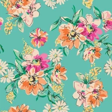 (2) TWO Decoupage Paper Napkins - GREEN NAPKIN FLOWERS FLORAL SPRING SUMMER