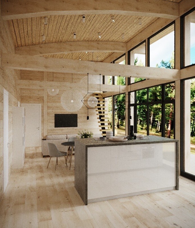 1340 sq.ft TIMBER FRAME KIT TF-B-153_2+loft WOOD PREFAB DIY BUILDING HOUSE CABIN - thumbnail 11