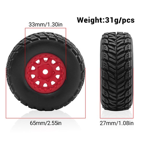 4PCS 1.0" Beadlock Wheel Rim &Tires For 1/18 TRX4M 1/24 SCX24 AX24 RC Car - Picture 2 of 26