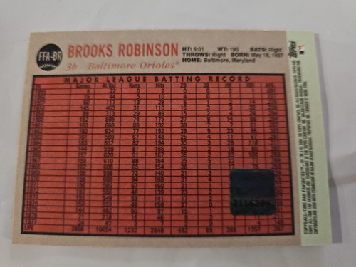 BROOKS "HOOVER" ROBINSON 2005 (1962) Topps All-Time Fan Favorites On Card AUTO - Picture 2 of 15