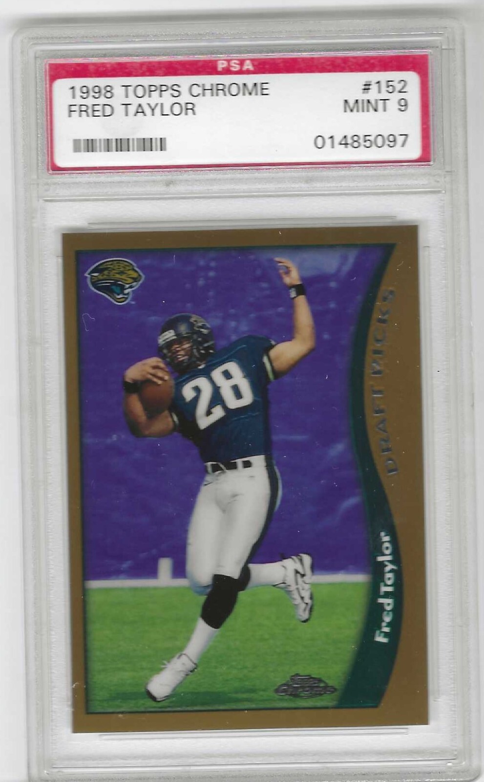 1998 Topps Chrome #152 - FRED TAYLOR - PSA 9 MINT - Rookie - Jacksonvill Jaguars