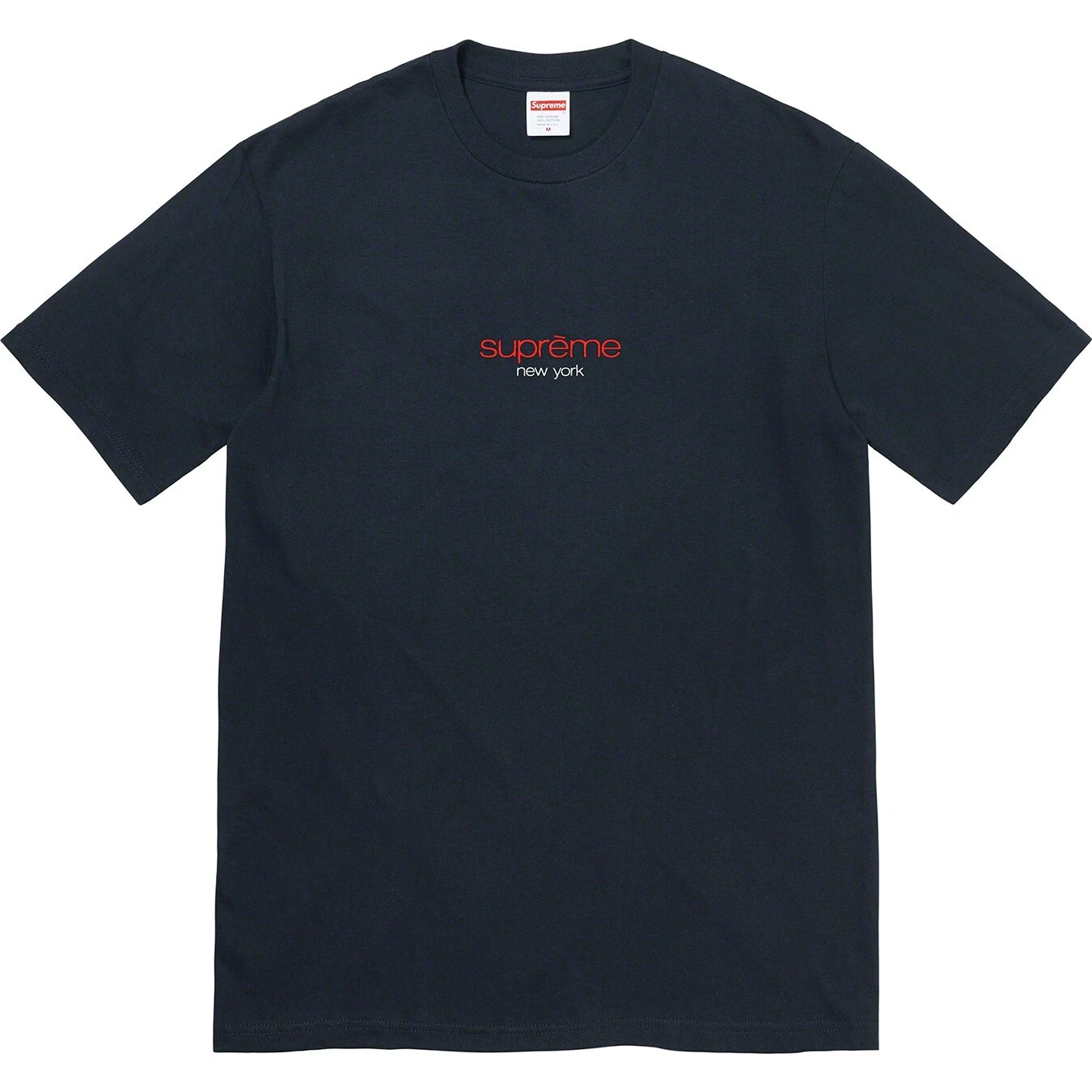 T shirt con logo MWT Supreme Classic T shirt blu navy SS22 taglia piccola ADESIVO GRATUITO