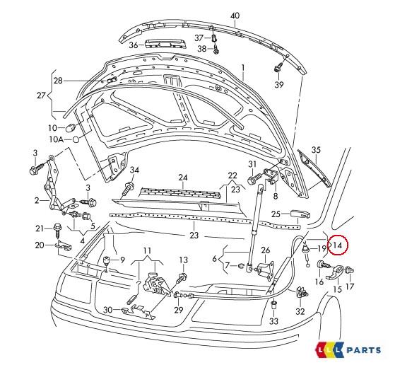 NEW GENUINE VW SHARAN 1996 - 2010 RHD BONNET RELEASE LID LOCK  