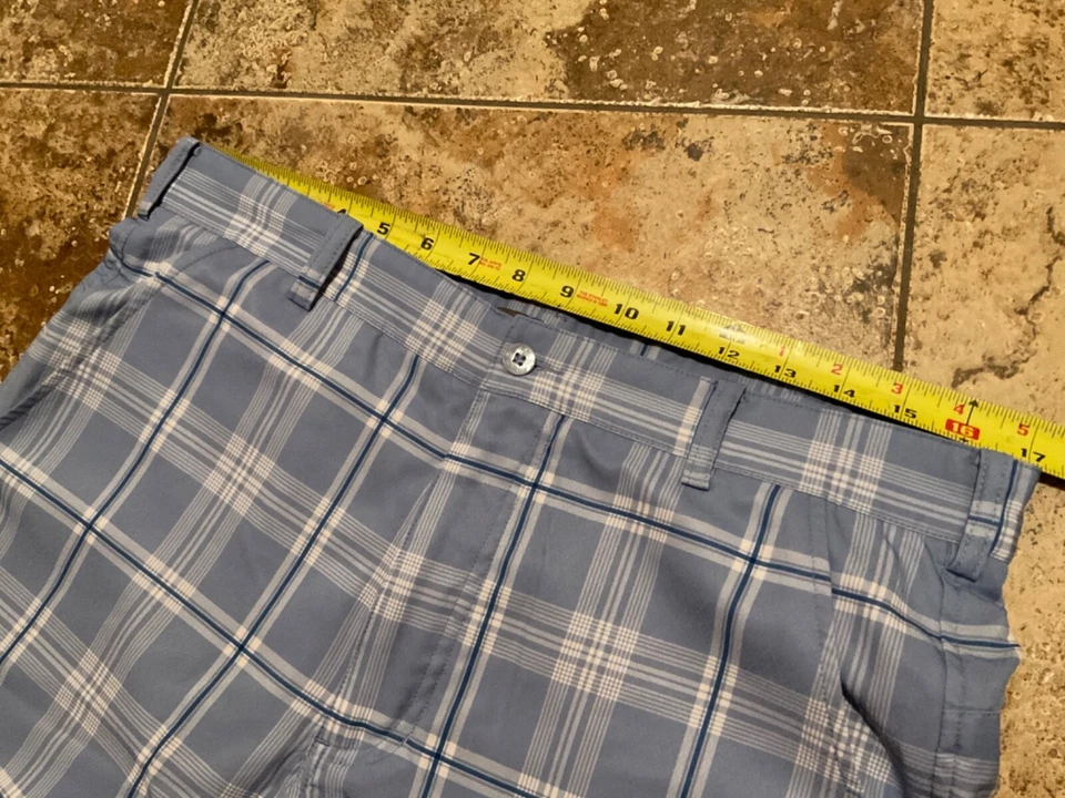 ANTIGUA 高尔夫 PLAID 百慕大表演短裤(男式 34 码)蓝色预穿 — 第 4/4 张图片