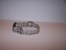 Wet Nose Designs Dog Collar Made with Brown  White Fabric Tribal Southwest