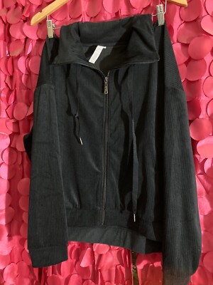 NWT NORDSTROM JACKET SO SOFT  TOUCH ME  BLACK FULL-ZIP IN & OUT POCKETS MSRP $78