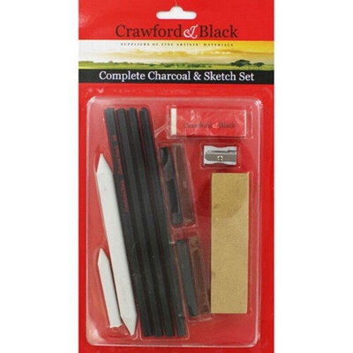 Crawford & Black 15 Watercolour pencils 36 Colouring Pencils Charcoal Sketch Set - Picture 6 of 18