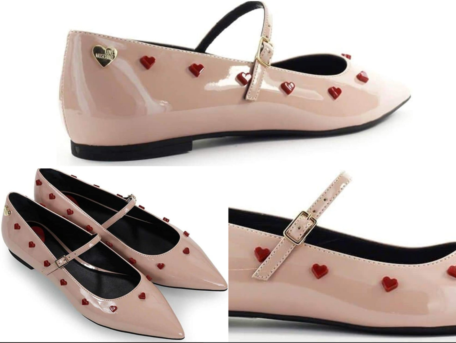 Love Moschino Iconic Ballerina Patent Leather Flats Shoes 41