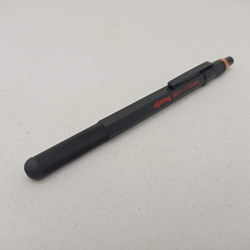 ROTRING 800 METAL BLACK RETRACTABLE MECHANICAL PENCIL 0.5MM & STYLUS HYBRID NEW - Picture 3 of 7