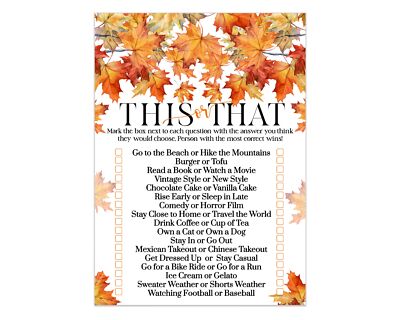 Fall in Love Bride Best Bridal Shower Games   25 Pack, Wedding Would She Rath...
