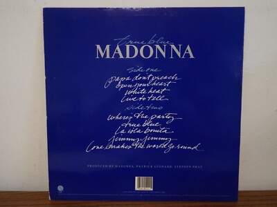 MADONNA TRUE BLUE 1986 WITH POSTER & LYRIC DUST JACKET LP VINYL