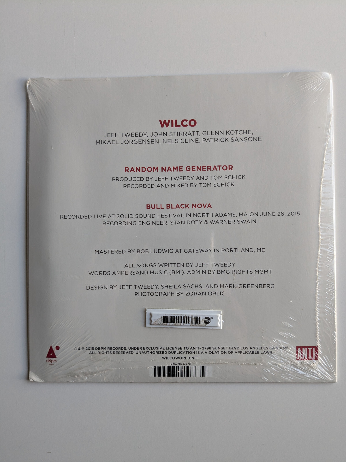 WILCO NEW! Random Name Generator / Bull Black Nova Green/White