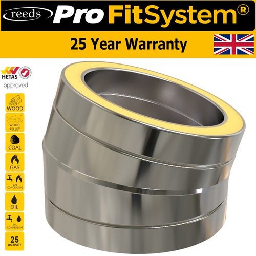 Stove Flue Twin WalI Insulated Kit 6 inch For Stoves - Stainless Steel 150mm - Picture 14 of 72