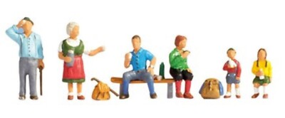 NOCH 15872 Wanderer 6 Figuren H0 1:87 handbemalt, Neu + OVP