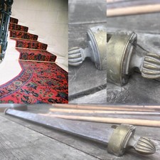 1x Barre Tringle à Tapis d Escalier Support Complet Bronze Empire Ancien Château