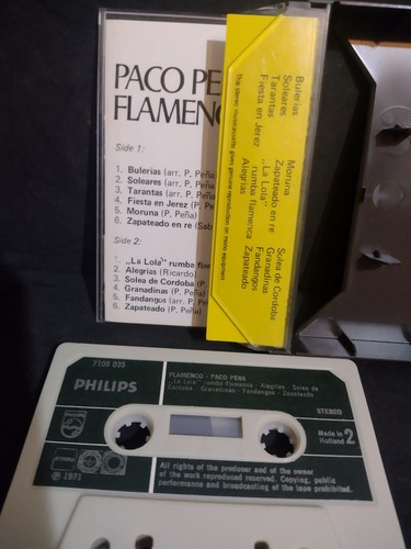 Flamenco - Paco Pena .UK 1971 Cassette Philips 7108 035 Tested - Picture 2 of 2