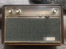General Electric GE Dual Speaker Solid State AM/FM Tube Radio T1280B WORKS Rare