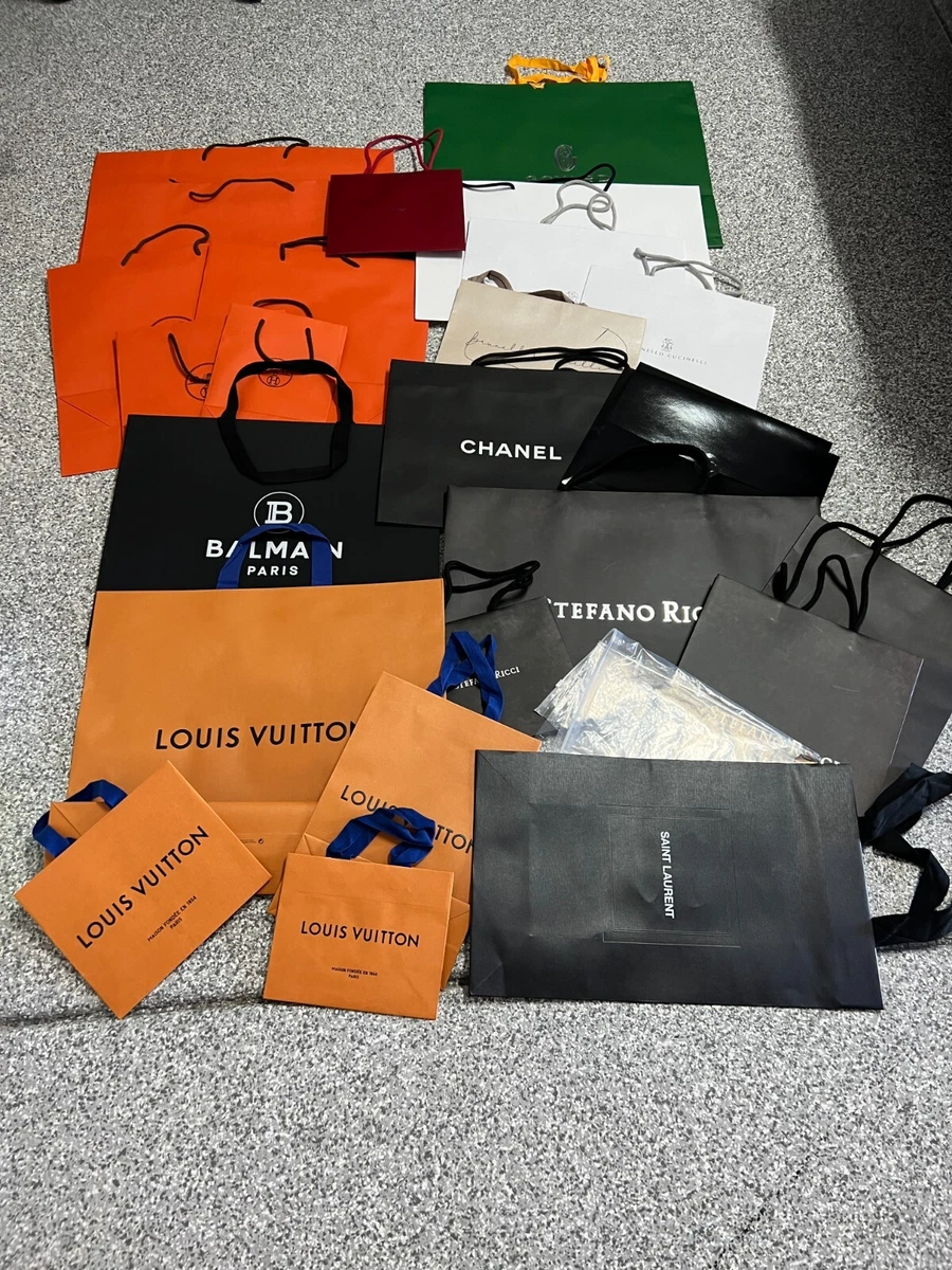 LOT OF 25 LOUIS VUITTON HERMES CHANEL GOYARD CARTIER + Gift Bags MIXED  SIZES (1)