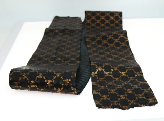 CC Monogram Print on Matte Elaphe Carinata Snake Skin Snakeskin Leathercraft - Image 2 of 3