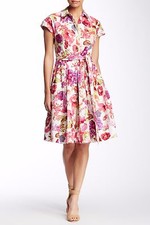 ELIZA J Short Sleeve Floral Print Dress ( Size 4)