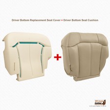 2000 2001 2002 Chevy Suburban Driver Bottom Leather Seat Cover Plus Foam Lt Tan