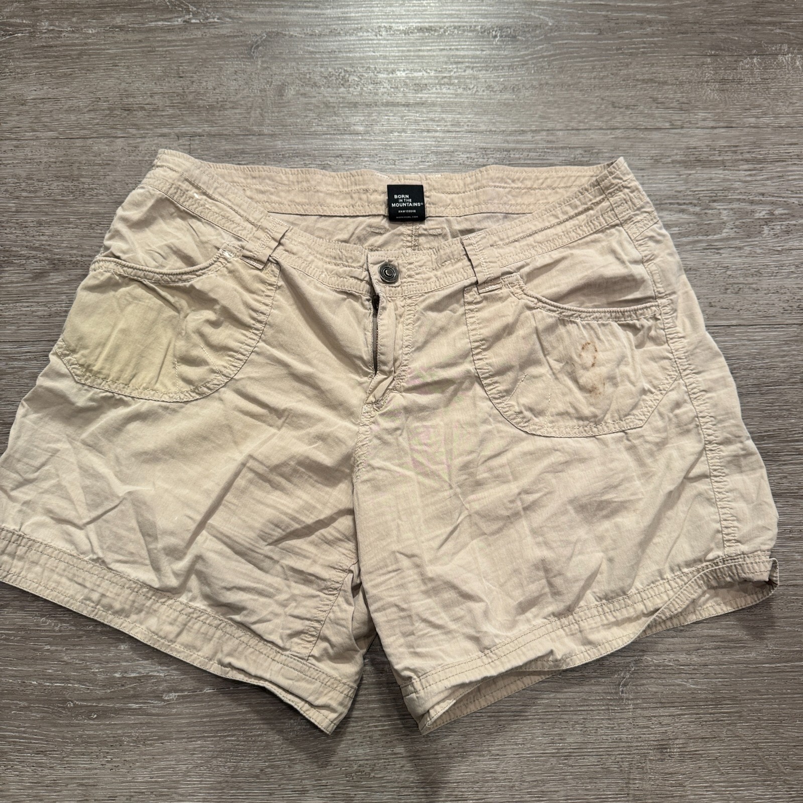 Kuhl Shorts Womens 12 Beige Kontra Khaki Mid Rise Stretch Hike Gorpcore Outdoor