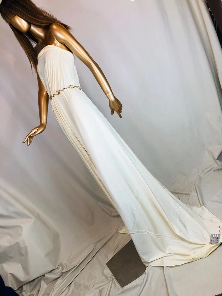 LOT Designer Fabric Essentials Cotton Spandex Stretch Cream Solid Lycra Elastic - Image 3 of 4