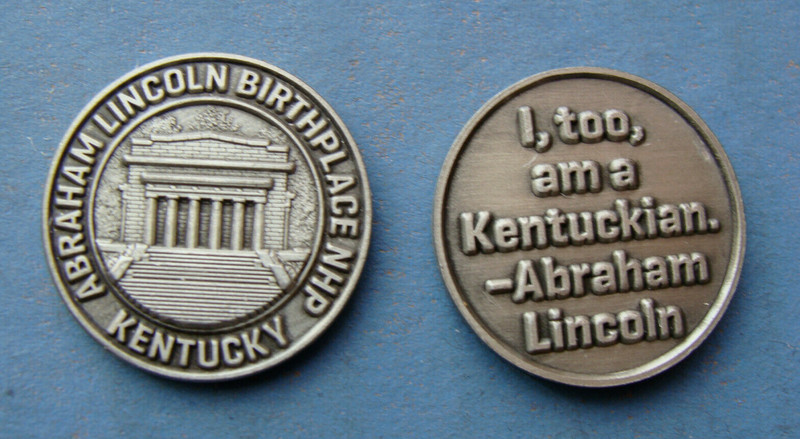 2 ABRAHAM LINCOLN 3-D Collectible Tokens -Birthplace NHP + Quote- New-Free Ship?