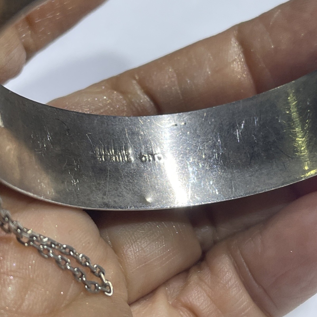 アクセサリー printemps flower925_bangle(silver) 925 Sterling Silver Vintage Floral Vine Etched Bangle