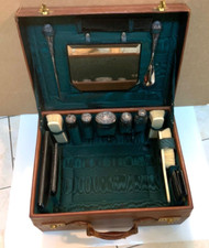 Antique English Sterling & Genuine Bone Trave...