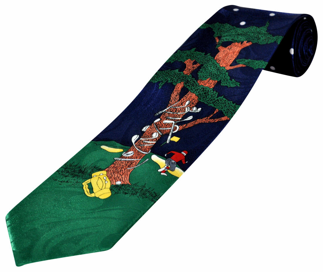 THE TIE STUDIO - Frustrated Golfer on Navy, Sports Golf Men's Novelty Tie