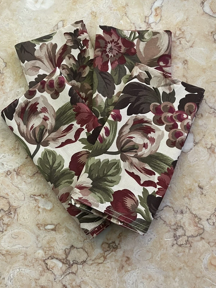 Ralph Lauren Cliffwoods цветочный 4 салфетки и дорожка для стола зеленый кремовый новый - Изображение 2 из 4