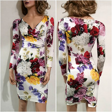 🆓US🛃  Dolce&Gabbana floral printed ruched silk Dress IT 36